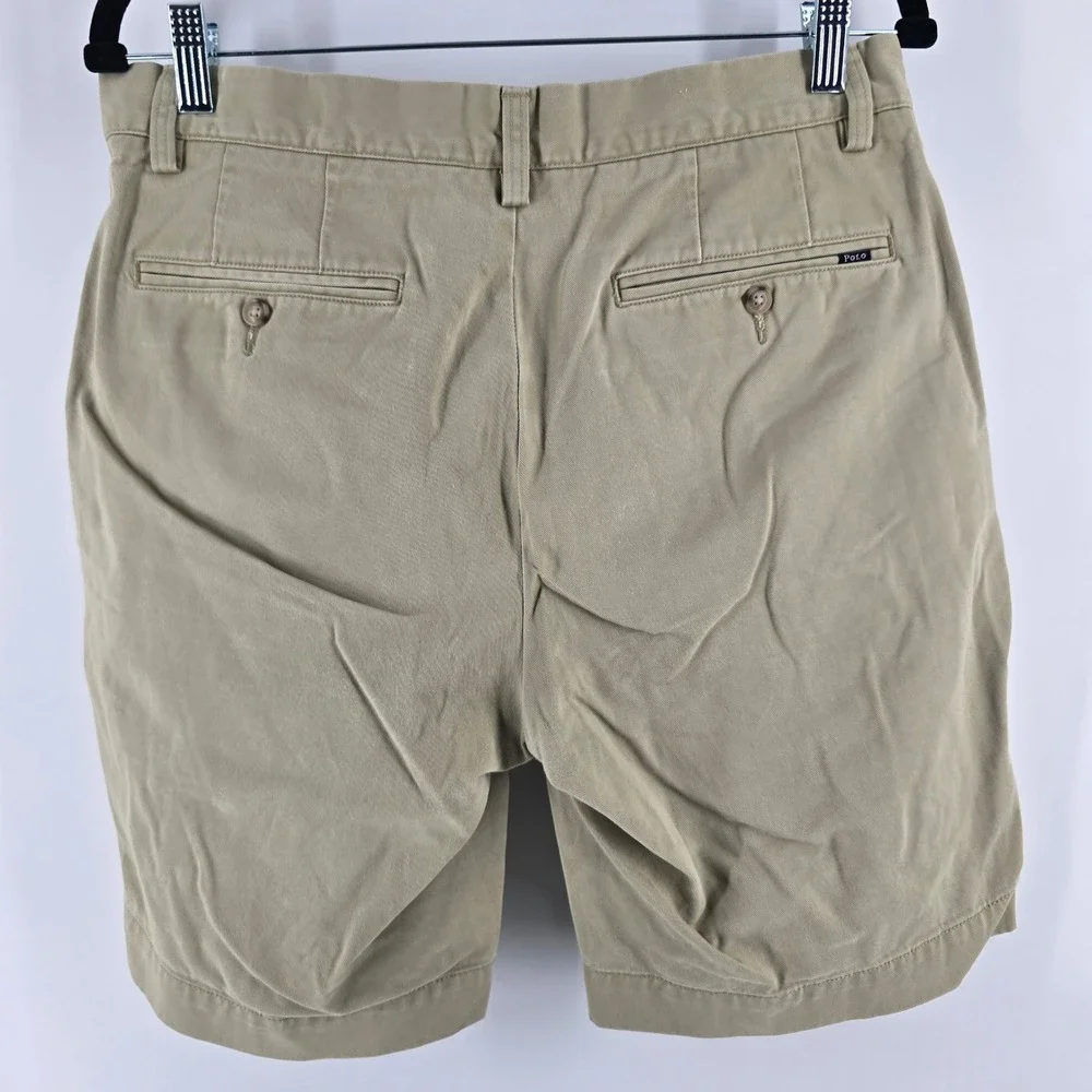 Polo Ralph Lauren Chino Shorts Mens 31 Khaki Tan Cotton Twill Flat Front Classic